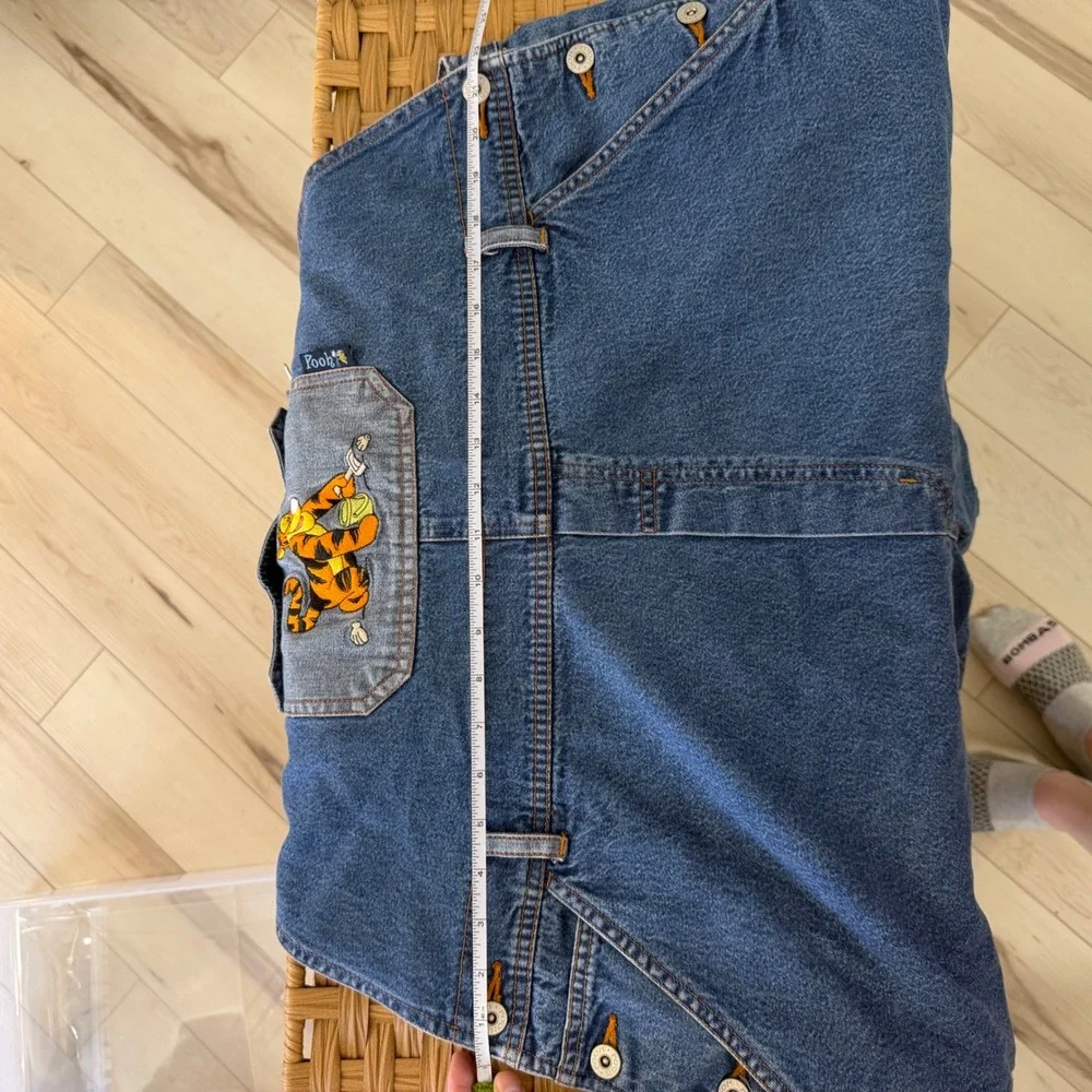 Vintage‎ Winnie the Pooh Wmns Tigger Embroidered Denim Shortalls Blue 22 Disney